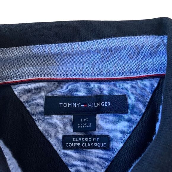 Tommy Hilfiger Black Polo Short Sleeve Size Large - Picture 4 of 7